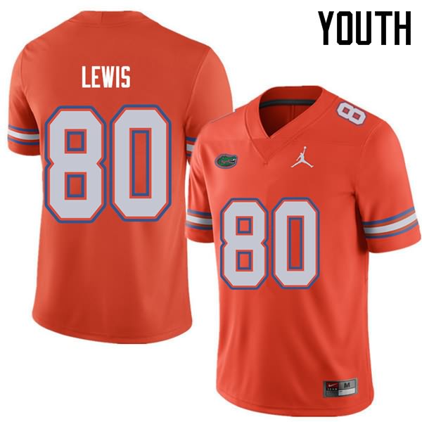 Youth NCAA Florida Gators C'yontai Lewis #80 Stitched Authentic Jordan Brand Orange College Football Jersey KYG4165IR